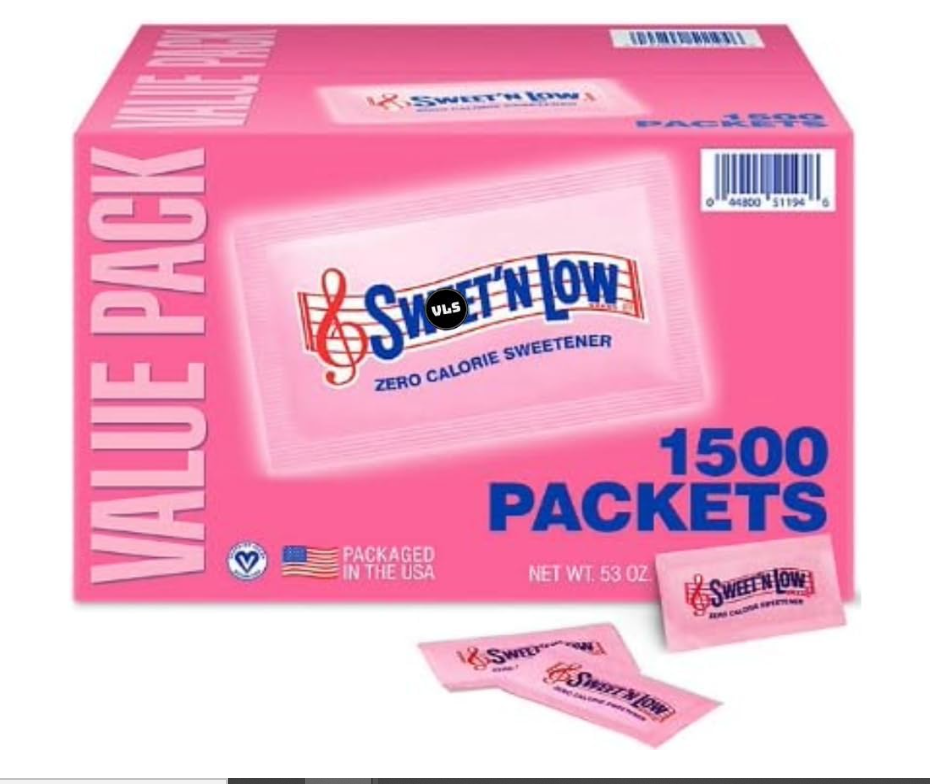 Sweet'N Low Zero-Calorie Sweetener 1500 Packets, Sweet and Low Sugar Substitute for Coffee Bulk Pack, N, Sweet Low, Sugar Alternative, Sweetener, Sweet Low, Travel Size Packets